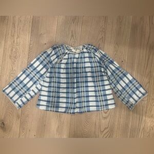 Ace & Jig Farrah Top in Blue and White Plaid Blouse XS